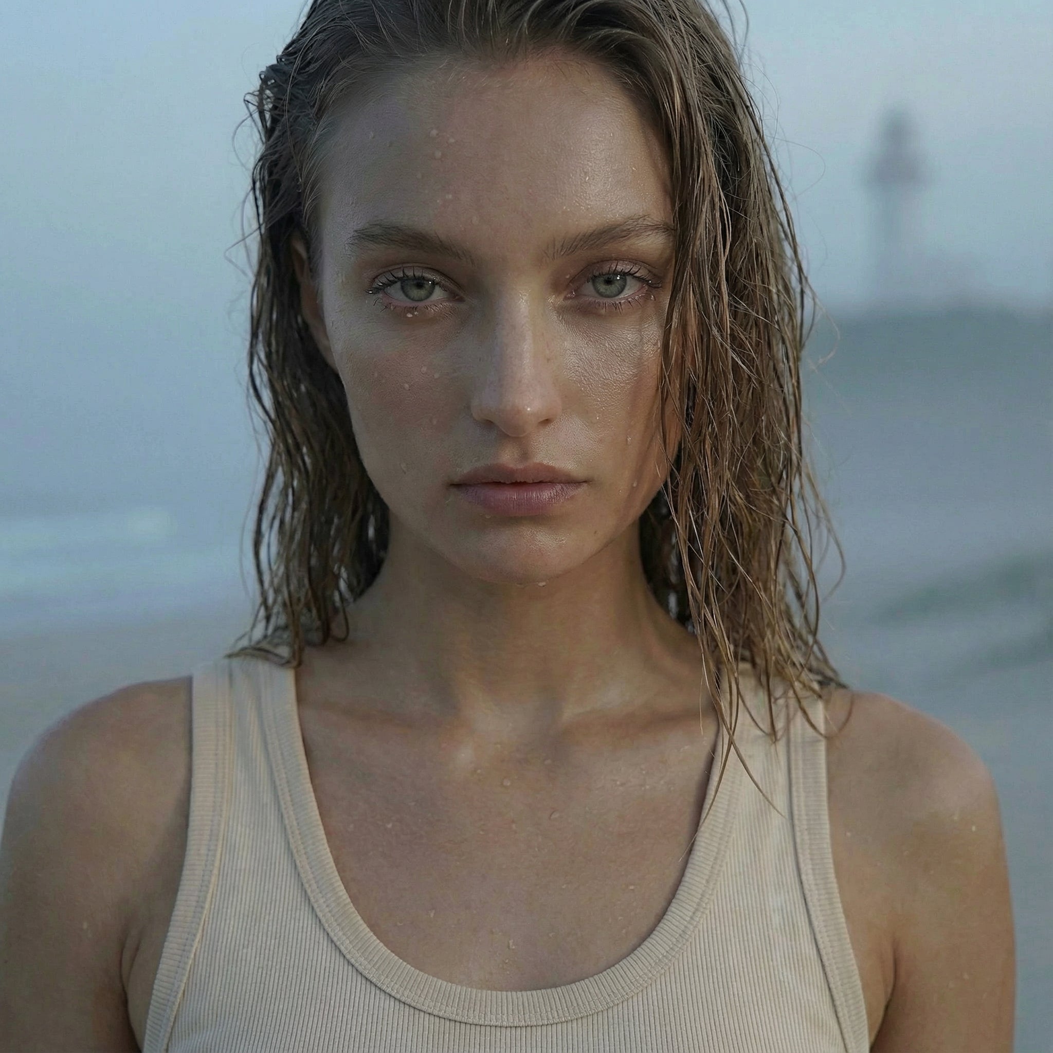 'With the Flow' certified organic (fitted) tank top (women) - natural by Oldest Daughter