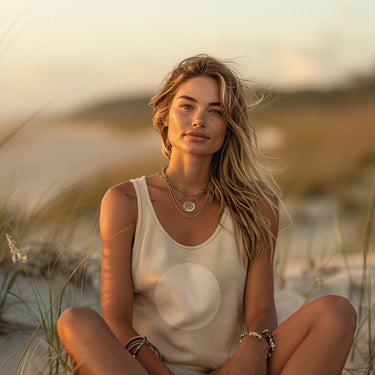 PRE-ORDER: 'With the Flow' Certified Organic relaxed tank top (women) - natural