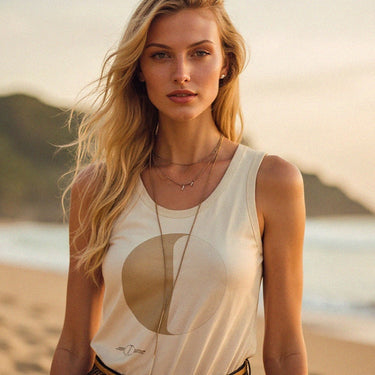 'With the Flow' Certified Organic tank top (women) - natural