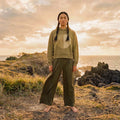 YARA extra-oversized boyfriend hoodie in faded olive organic cotton – Oldest Daughter, Byron Bay
