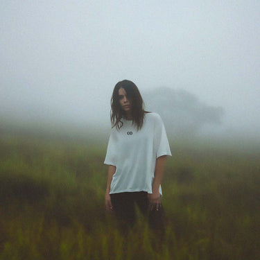 'O.D.' certified organic oversized tee – white (women) by Oldest Daughter
