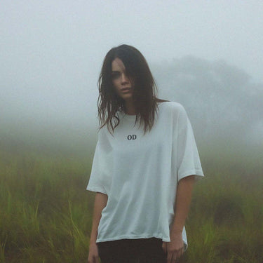 'O.D.' certified organic oversized tee – white (women) by Oldest Daughter