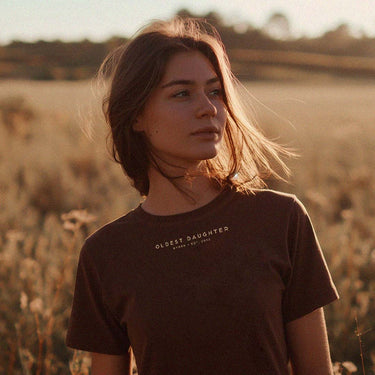 'Grounding' organic basic tee – chocolate brown (women) by Oldest Daughter