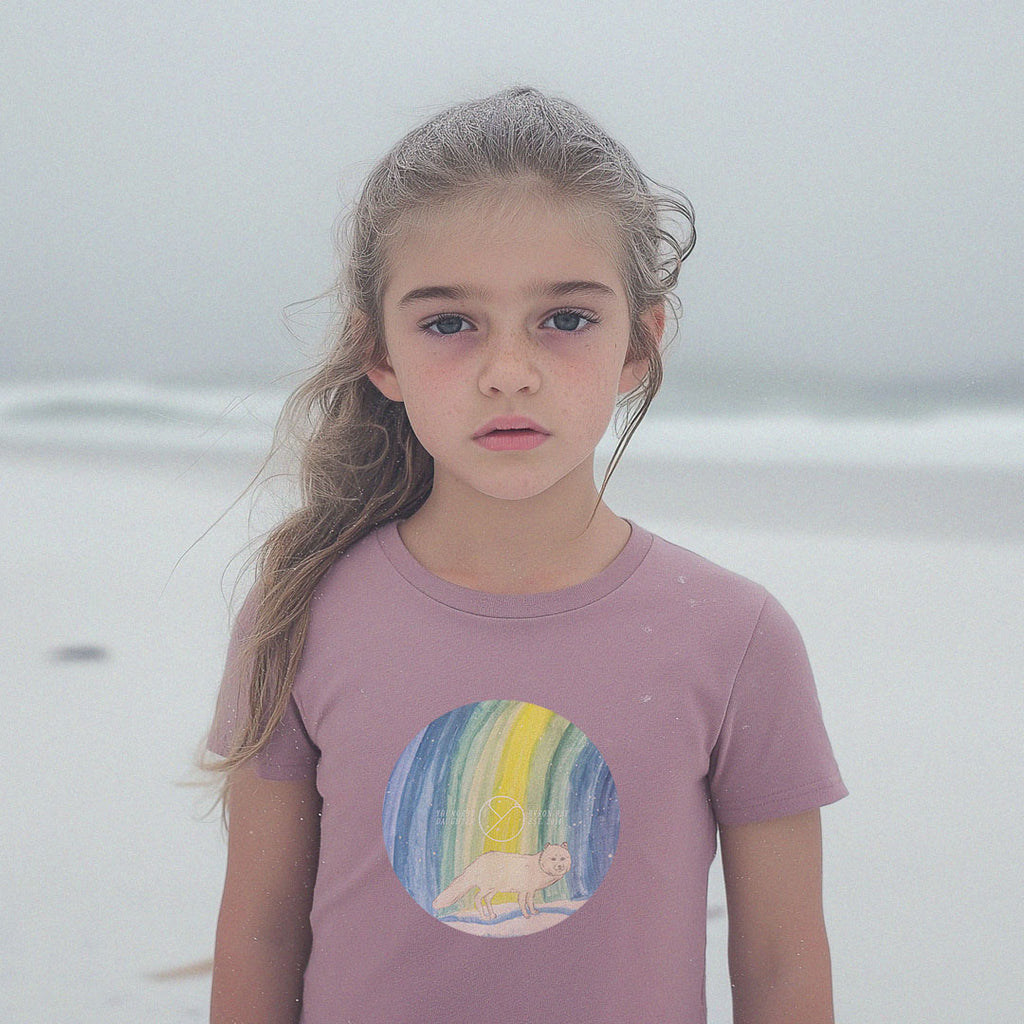 LIMITED EDITION 'Northern Lights' certified organic kids tee – mauve (unisex) by Youngest Daughter