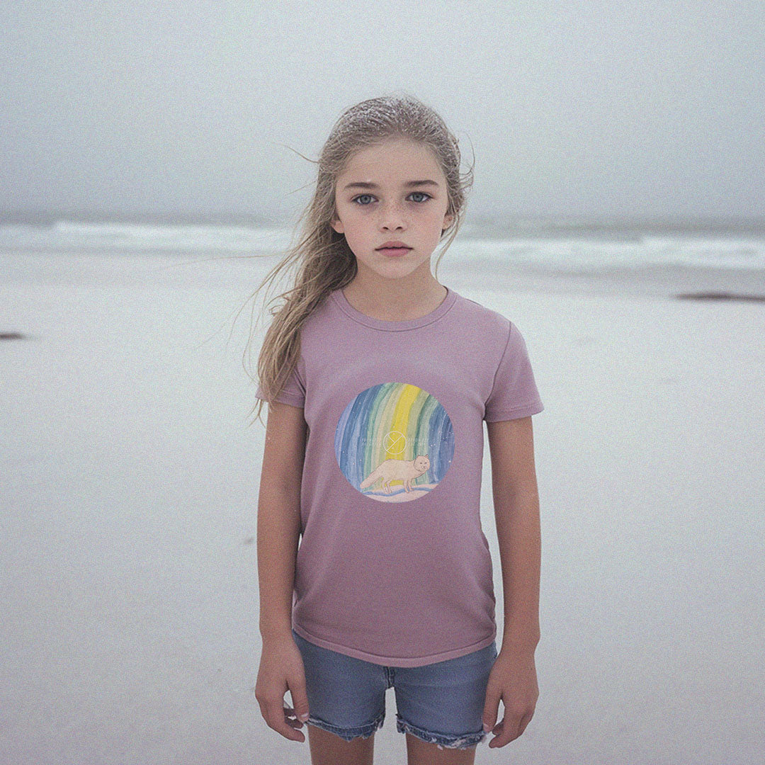 LIMITED EDITION 'Northern Lights' certified organic kids tee – mauve (unisex) by Youngest Daughter