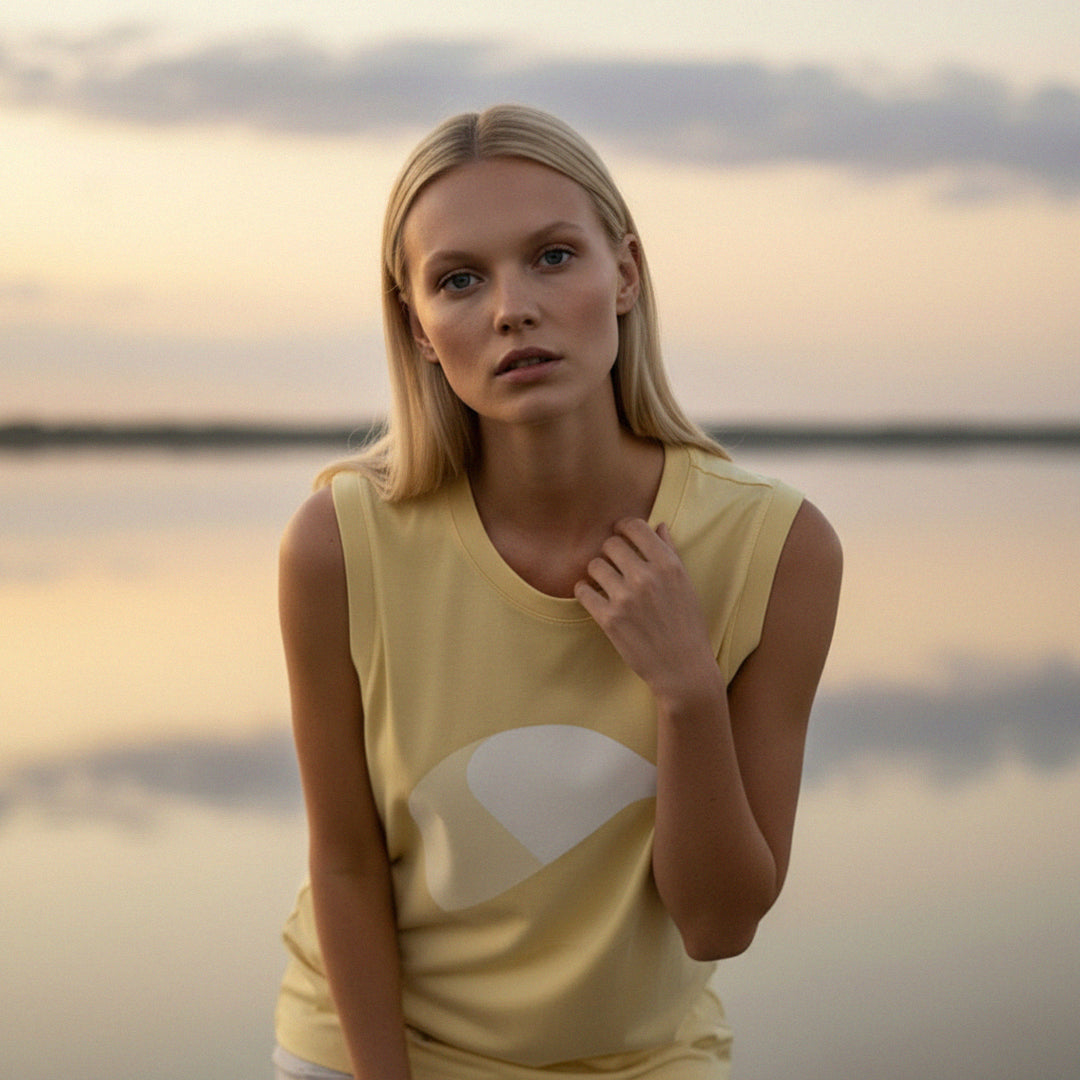 'Real Butter' Certified Organic (basic) tank top (women) - butter by Youngest Daughter