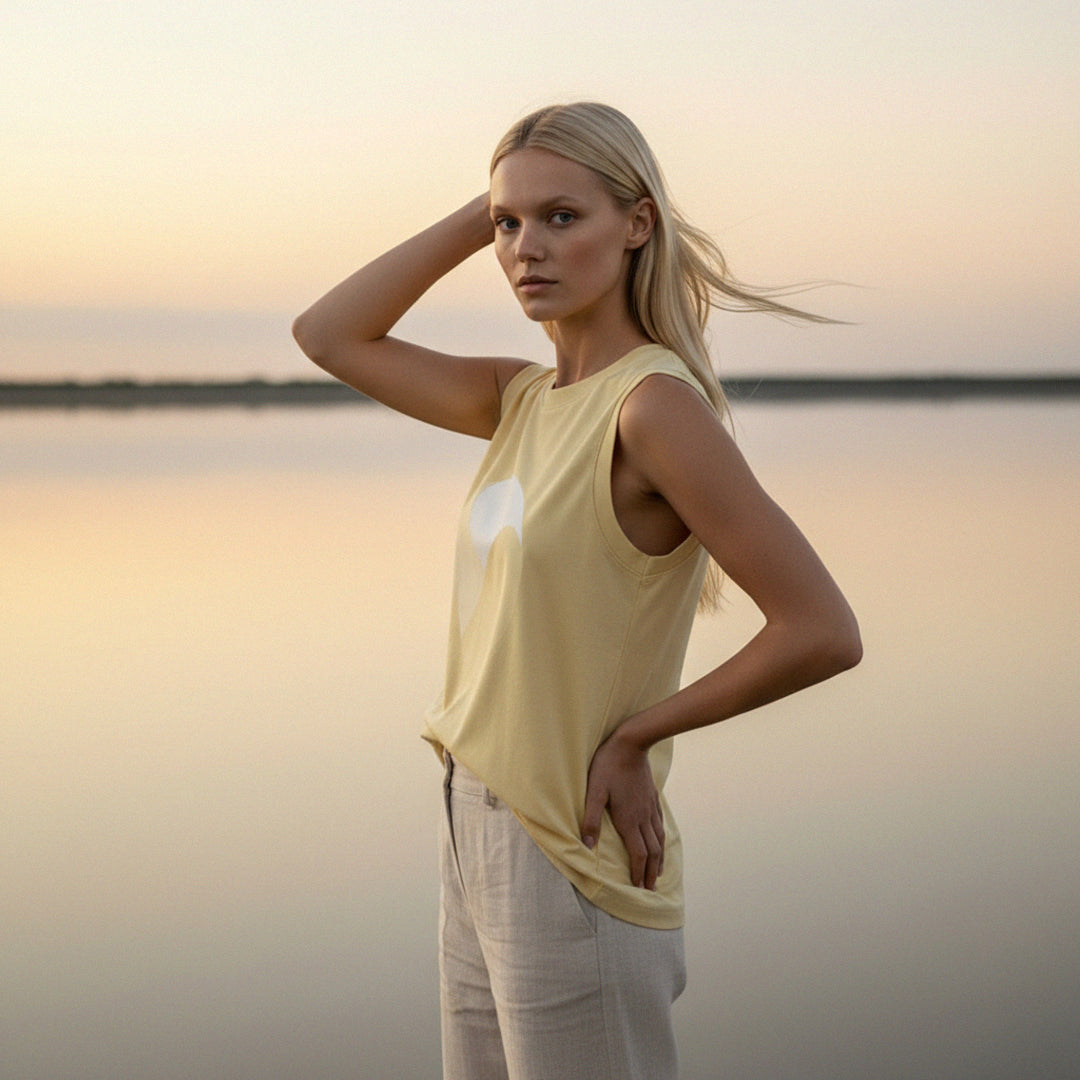 'Real Butter' Certified Organic (basic) tank top (women) - butter by Youngest Daughter
