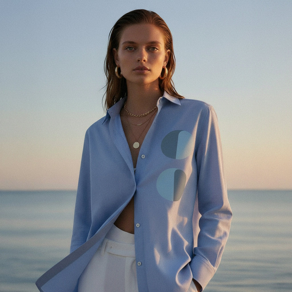 PRE-ORDER: 'Blue Collar' certified organic (relaxed) shirt – oxford blue (women) by Oldest Daughter