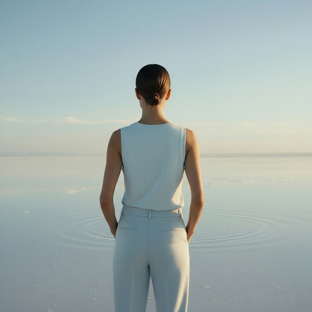 ‘Create Ripples' Certified Organic (basic) tank top (women) - ice blue by Oldest Daughter