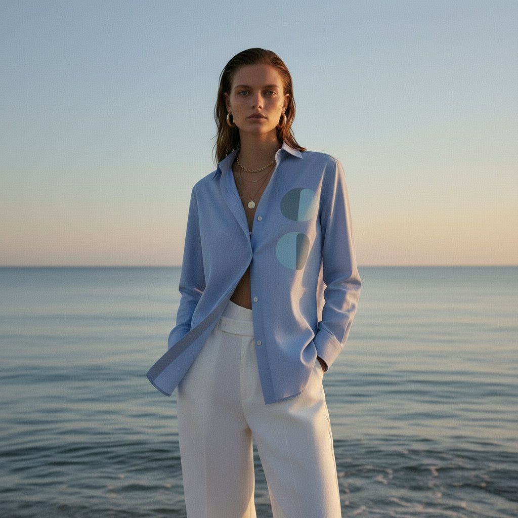 PRE-ORDER: 'Blue Collar' certified organic (relaxed) shirt – oxford blue (women) by Oldest Daughter