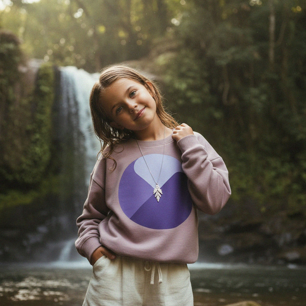 'Dusk till Dawn' certified organic jumper – mauve (kids unisex) by Youngest Daughter