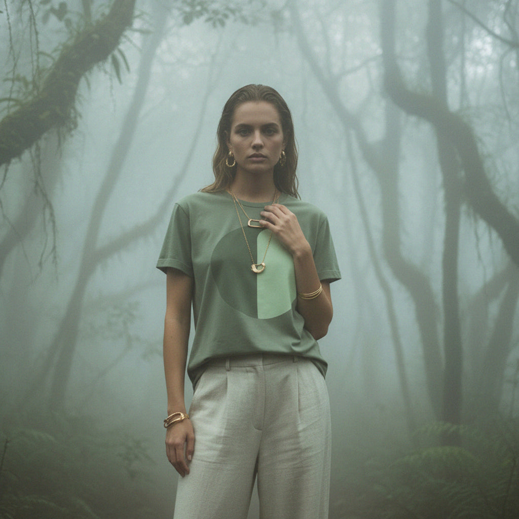 'Green Planet' certified organic (basic) tee – sage green (women) by Oldest Daughter