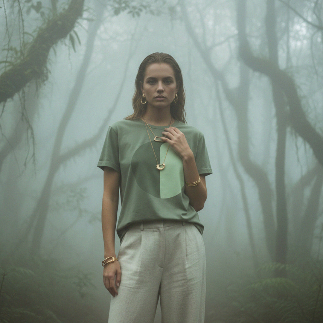 'Green Planet' certified organic (basic) tee – sage green (women) by Oldest Daughter