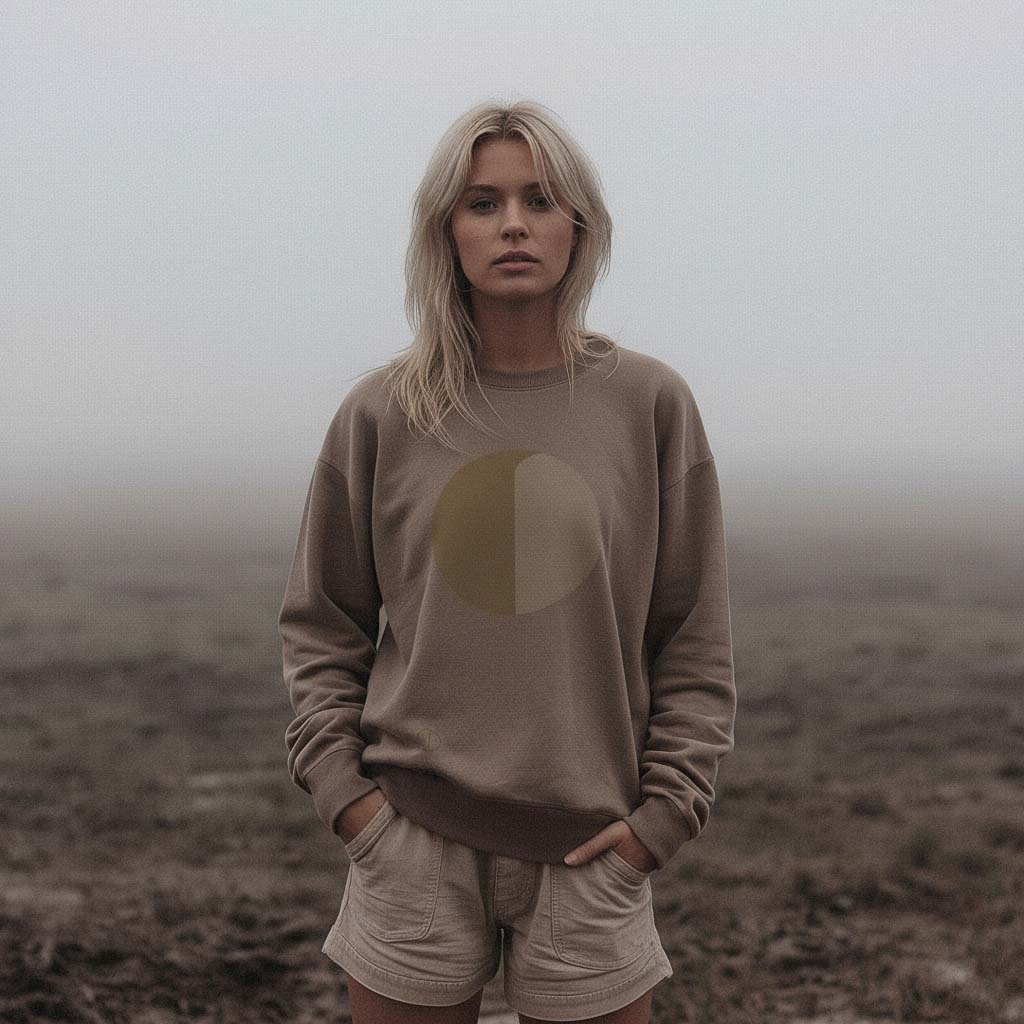 'Grounding' certified organic (relaxed) jumper – mutted brown (women) by Oldest Daughter