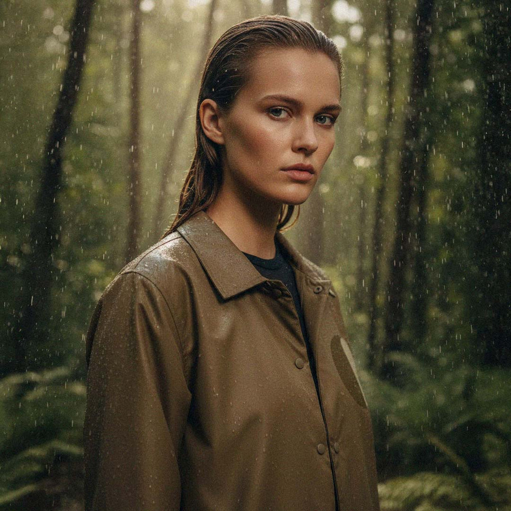 LIMITED RELEASE (Pre-order): 'Sun Shower' certified 100% recycled polyester jacket (women) - khaki by Oldest Daughter