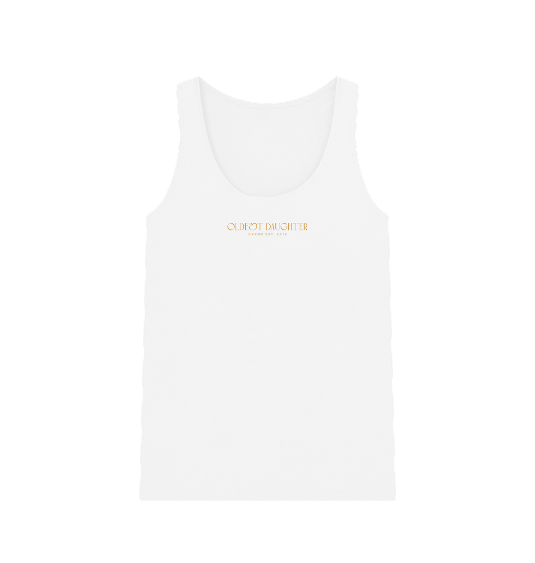 White 'Sunrising' Organic Basic Yoga Tank by Oldest Daughter