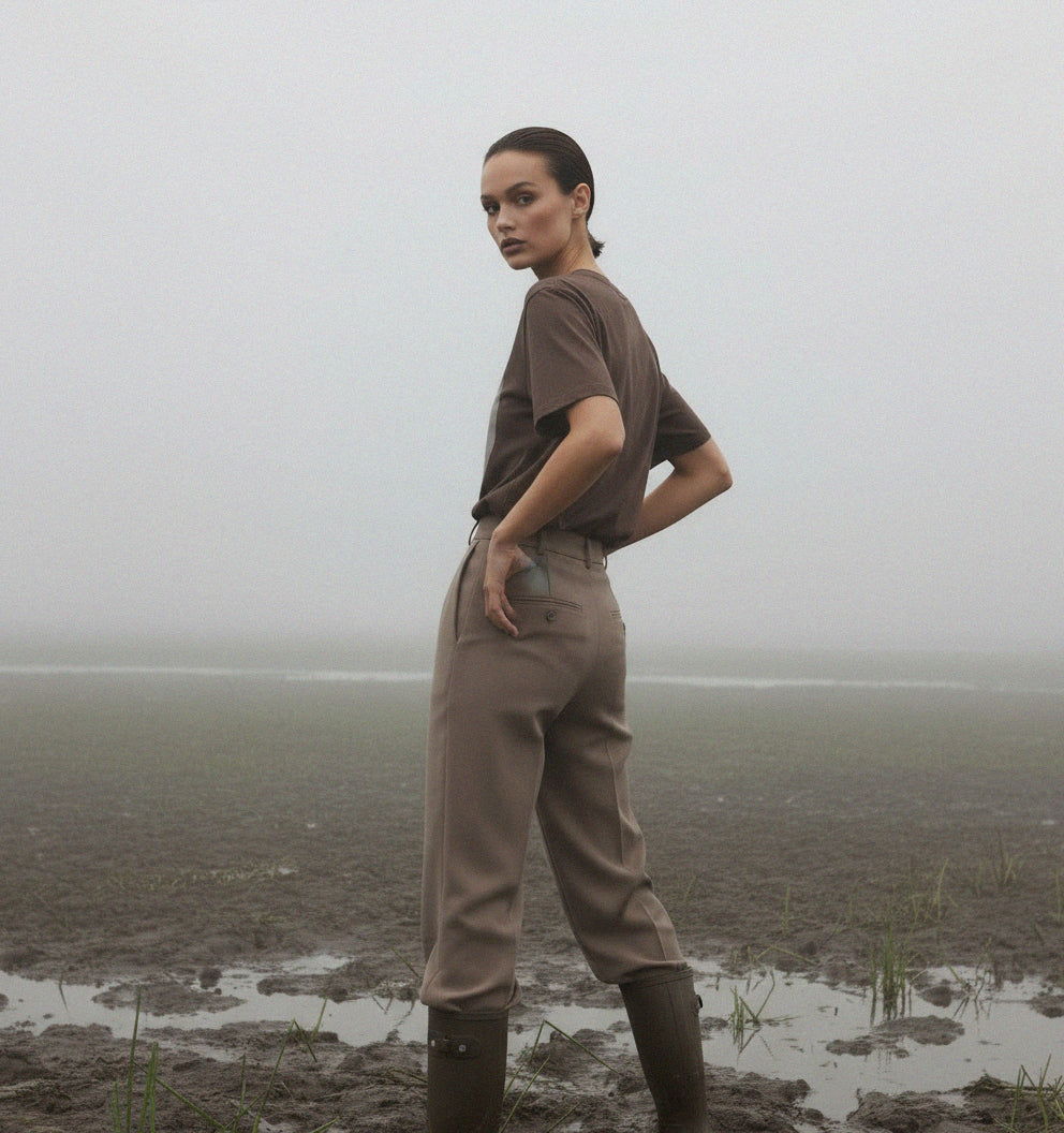 'Home Sweet' certified organic (basic) tee – chocolate brown (women) by Oldest Daughter