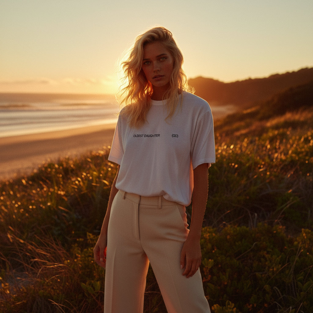 'My OD' certified organic (basic) tee – white (women) by Oldest Daughter