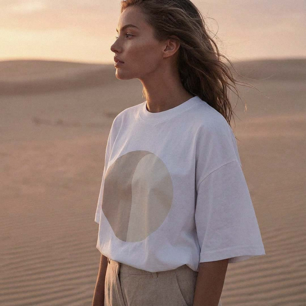 'Nothing is Black & White' certified organic (extra-oversized) boyfriend tee – white (unisex) by Oldest Daughter