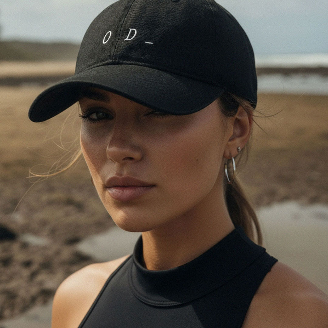 '_Underscore' organic dad cap – black (unisex) by Oldest Daughter