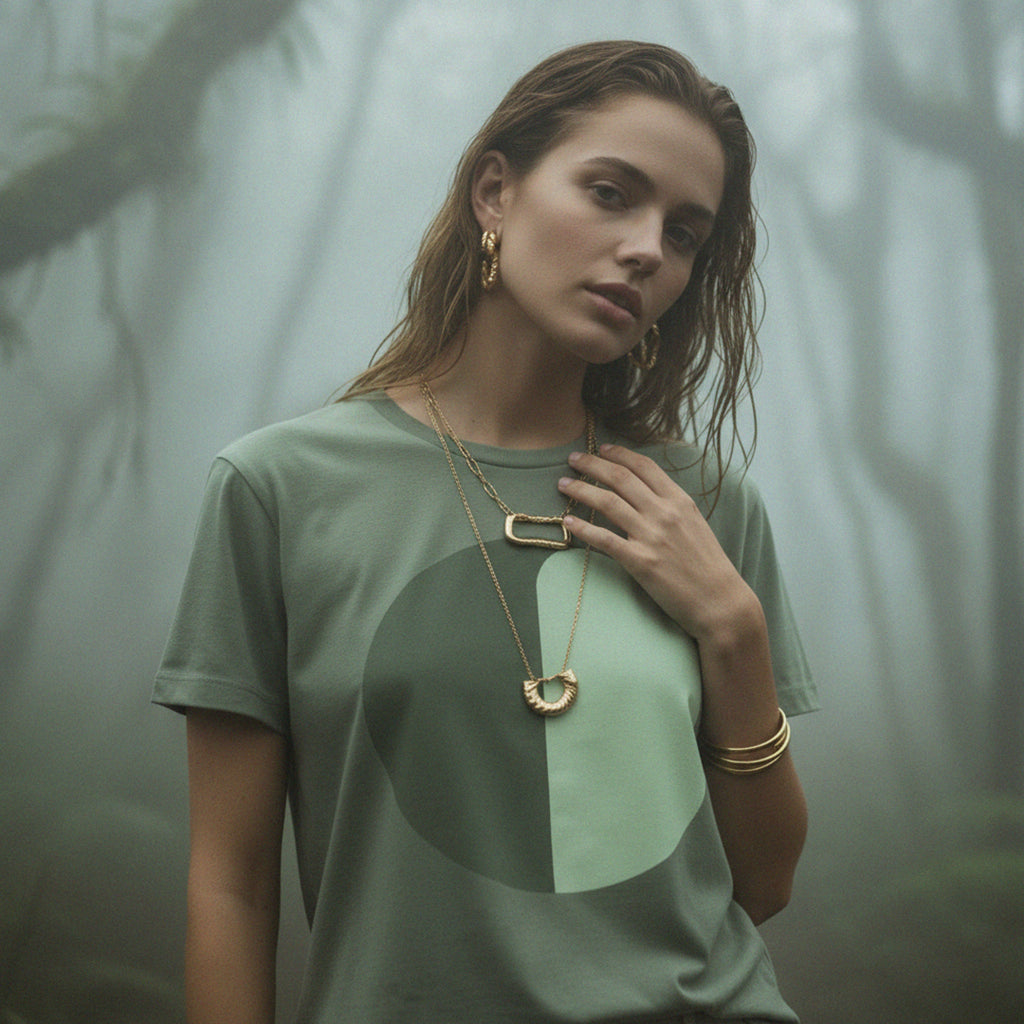 'Green Planet' certified organic (basic) tee – sage green (women) by Oldest Daughter