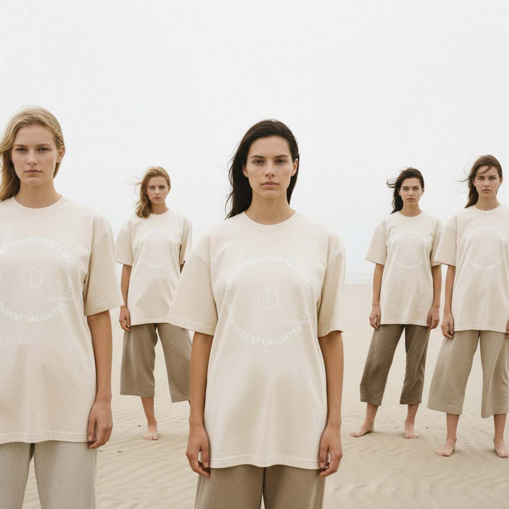 LIMITED EDITION (Pre-Order): 'Next Gen' certified organic (oversized) tee – natural (unisex) by Oldest Daughter