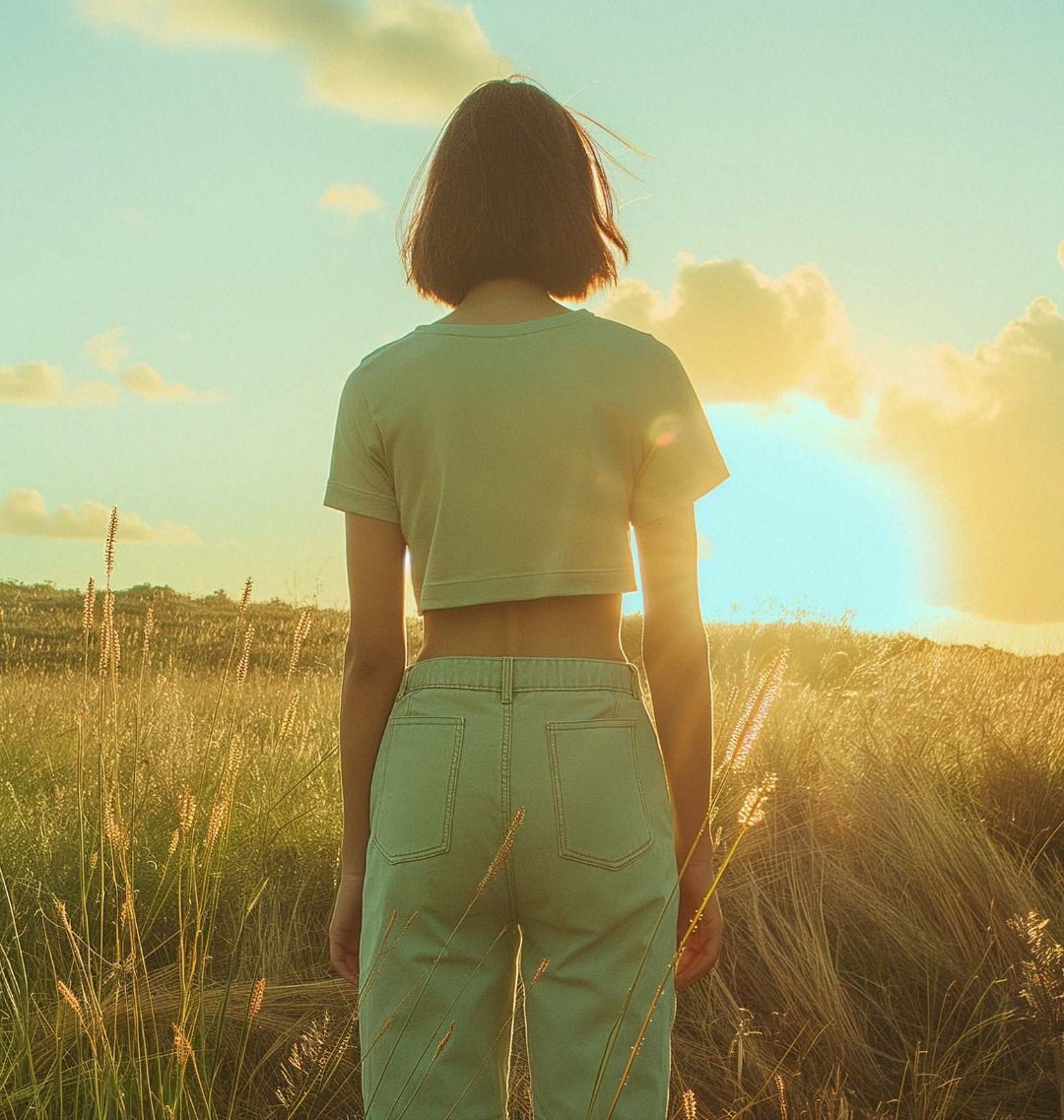 'Grass is Greener' Organic Boxy Crop Tee by Oldest Daughter