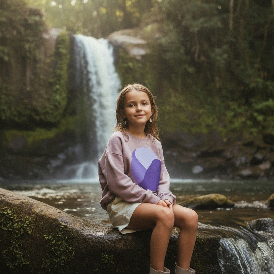 'Dusk till Dawn' certified organic jumper – mauve (kids unisex) by Youngest Daughter