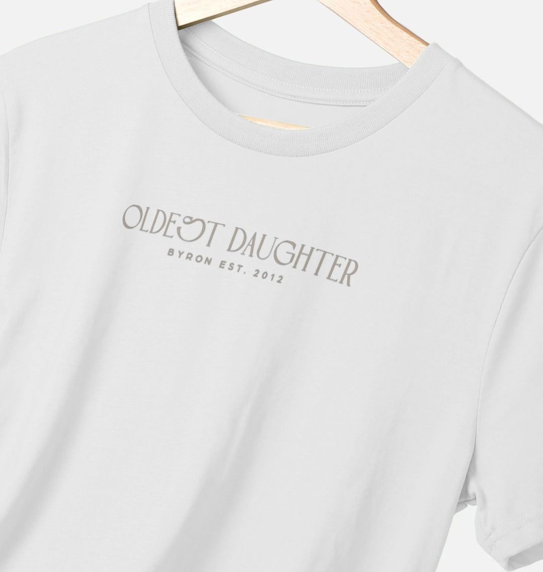 'All white space' Organic Boyfriend Basic Tee by Oldest Daughter