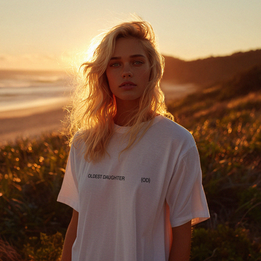 'My OD' certified organic (basic) tee – white (women) by Oldest Daughter