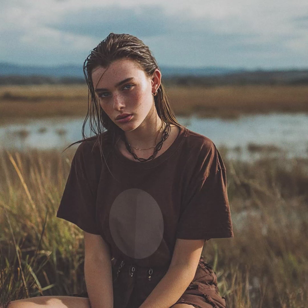 'Home Sweet' certified organic (basic) tee – chocolate brown (women) by Oldest Daughter