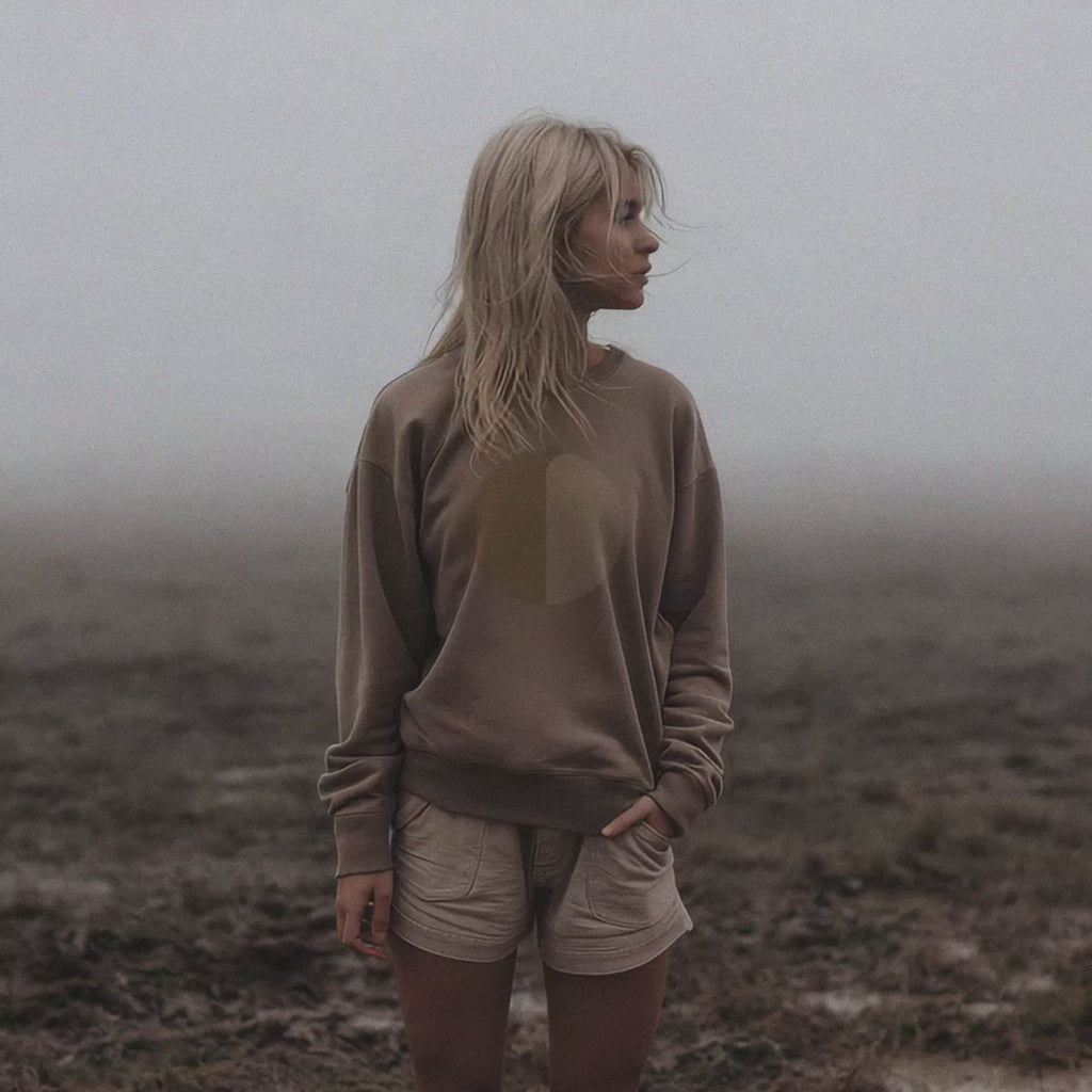 'Grounding' certified organic (relaxed) jumper – mutted brown (women) by Oldest Daughter